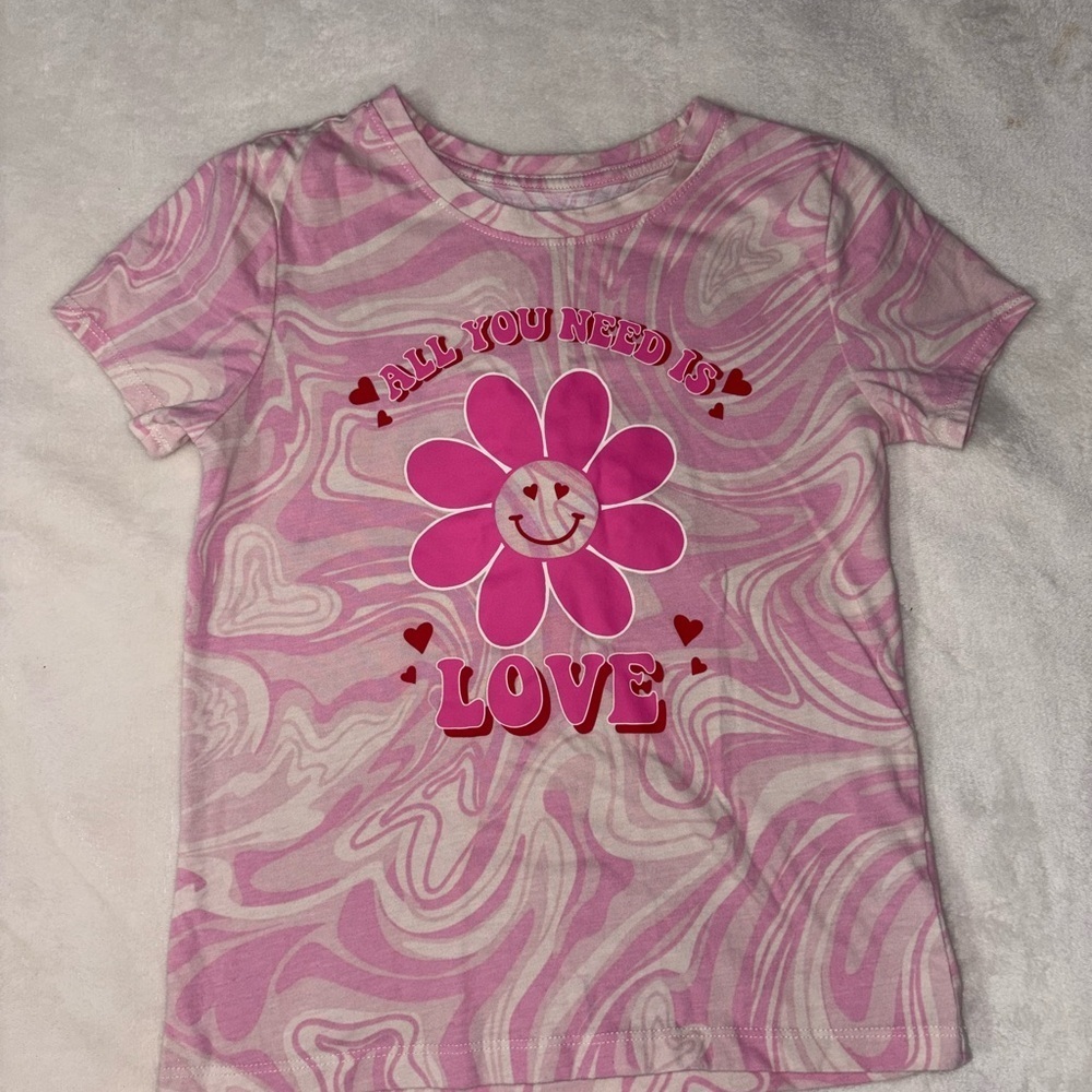 Wonder Nation Pink Love Flower Tee